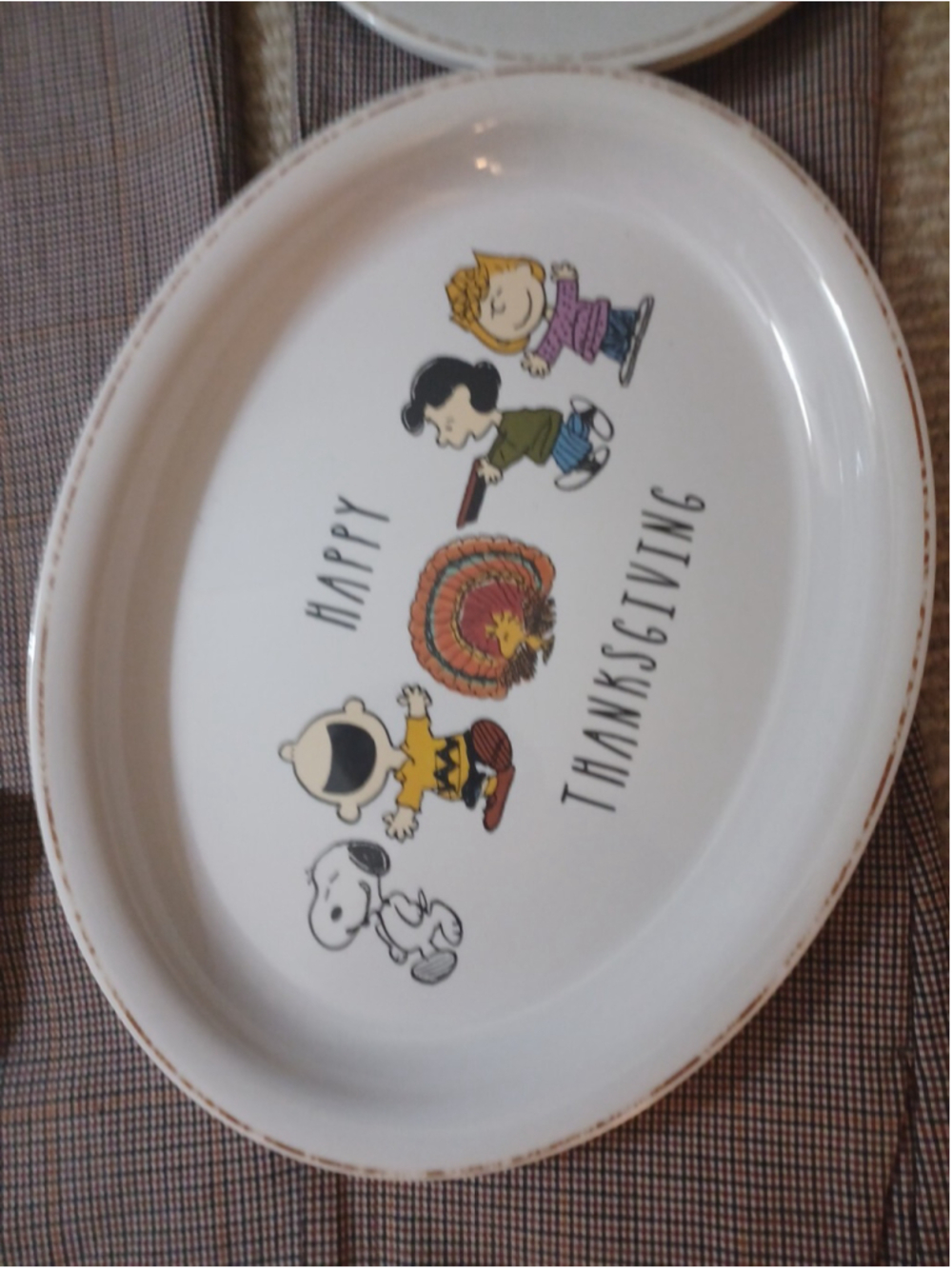 Charlie Brown Melamine Pottery Barn THANKSGIVING Holiday platter